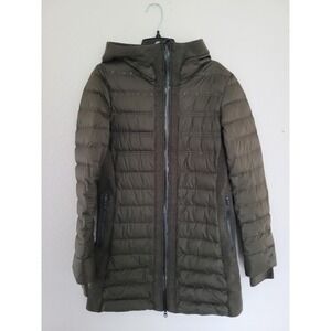 Nike Aeroloft 800 Down Parka Jacket Olive Green Hooded Womens XS Coat #22